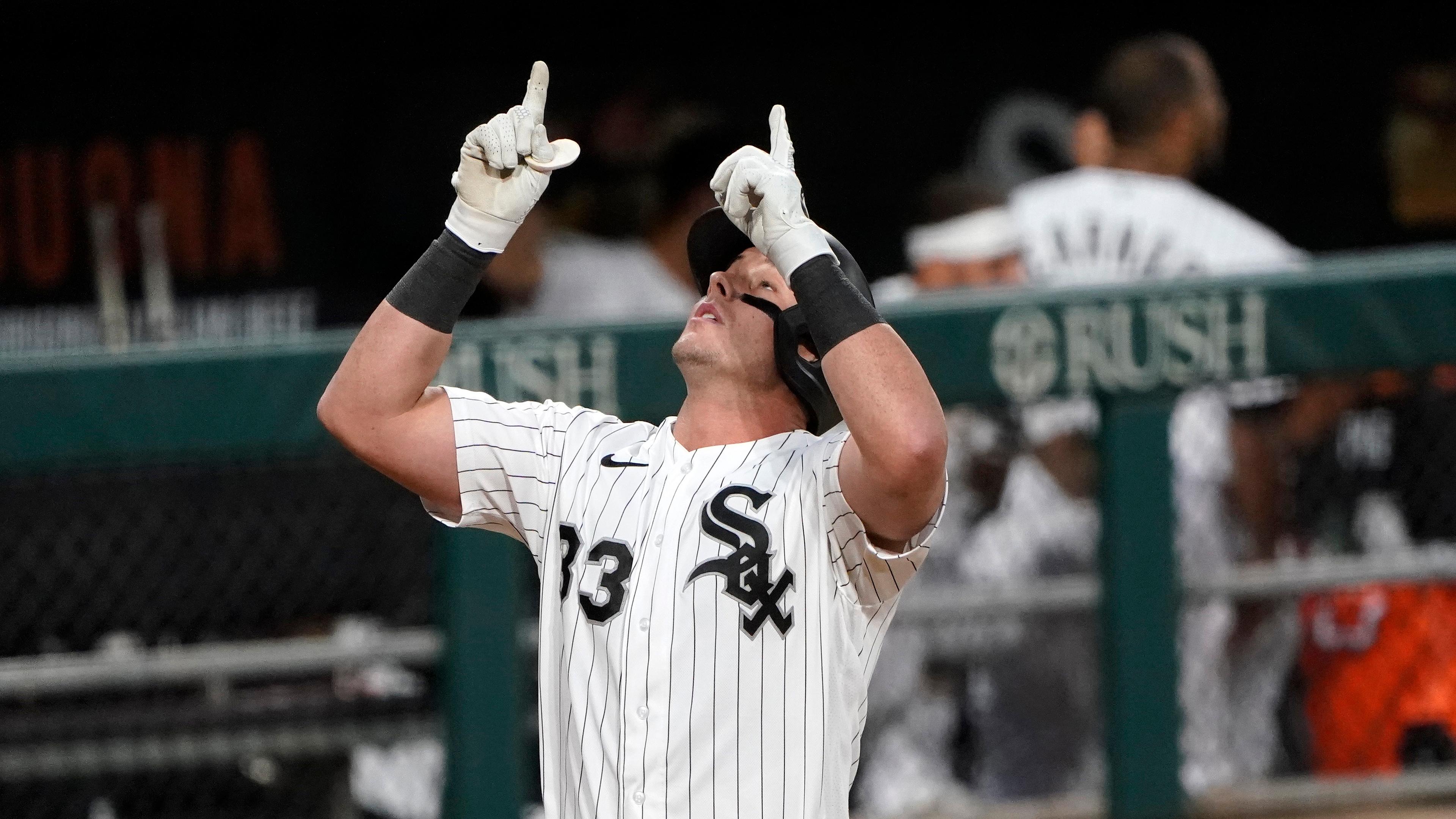 James McCann points to the sky