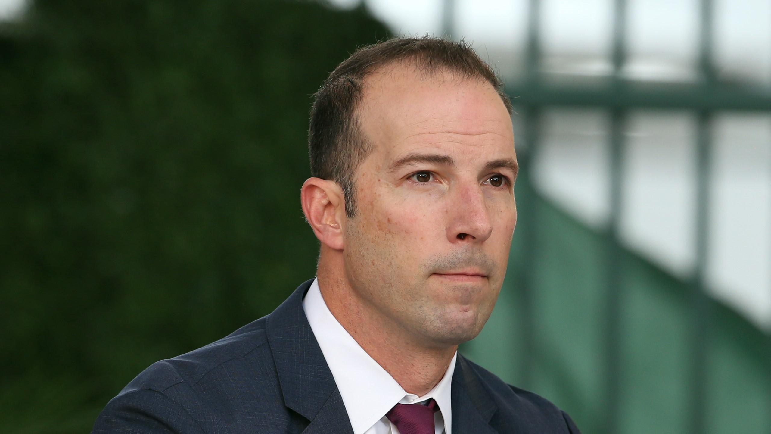 ANAHEIM, CA - DECEMBER 14: Los Angeles Angels general manager Billy Eppler at Anthony Rendon introductory press conference at Angel Stadium of Anaheim on December 14, 2019 in Anaheim, CA.