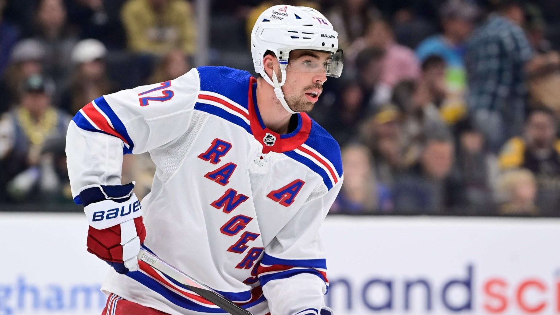 Sep 24, 2023; Boston, Massachusetts, USA; New York Rangers center Filip Chytil (72) skates against the Boston Bruins during the second period at TD Garden.