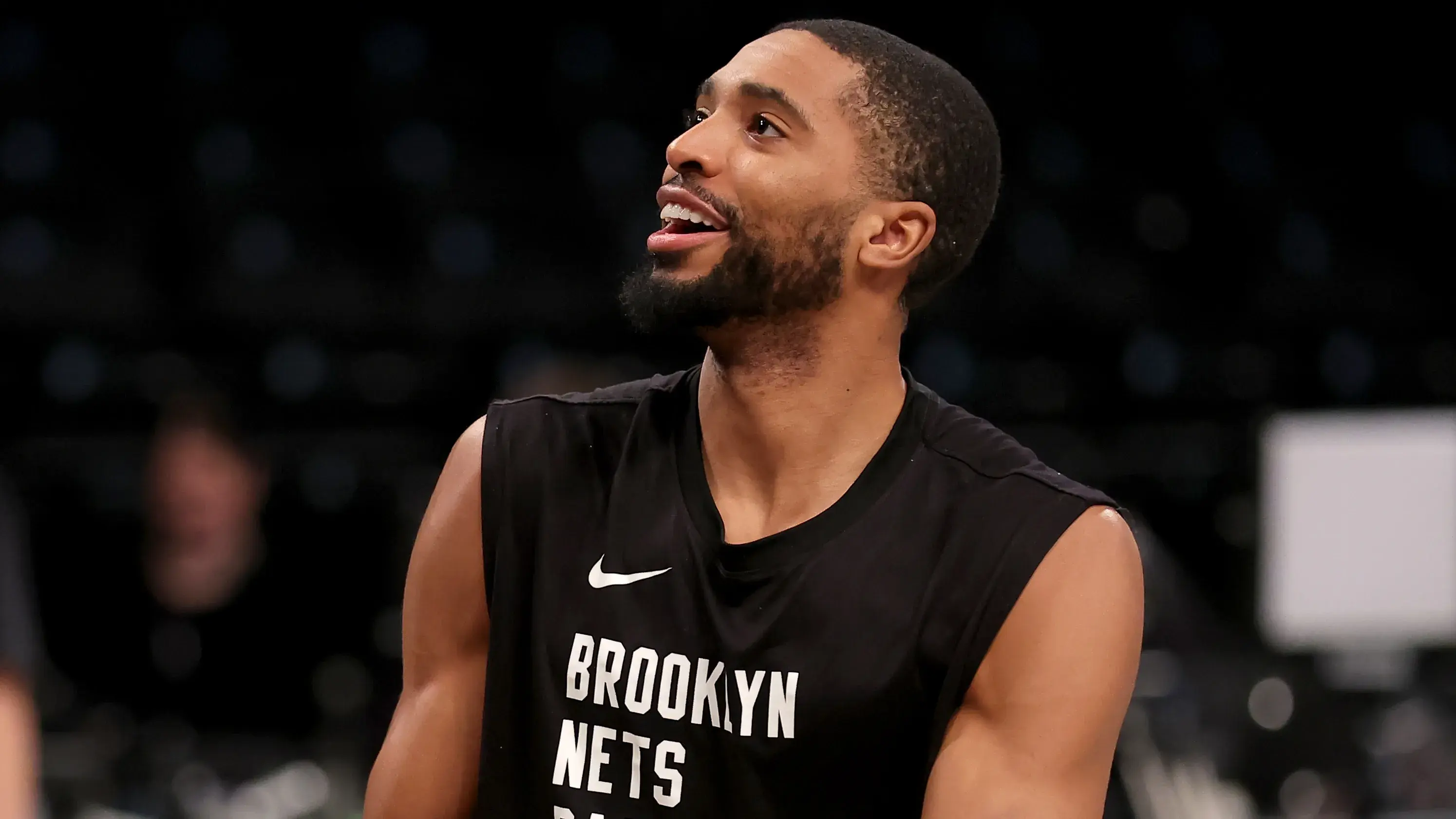 Brooklyn Nets forward Mikal Bridges (1) warms up before a game against the Phoenix Suns at Barclays Center / Brad Penner - USA TODAY Sports