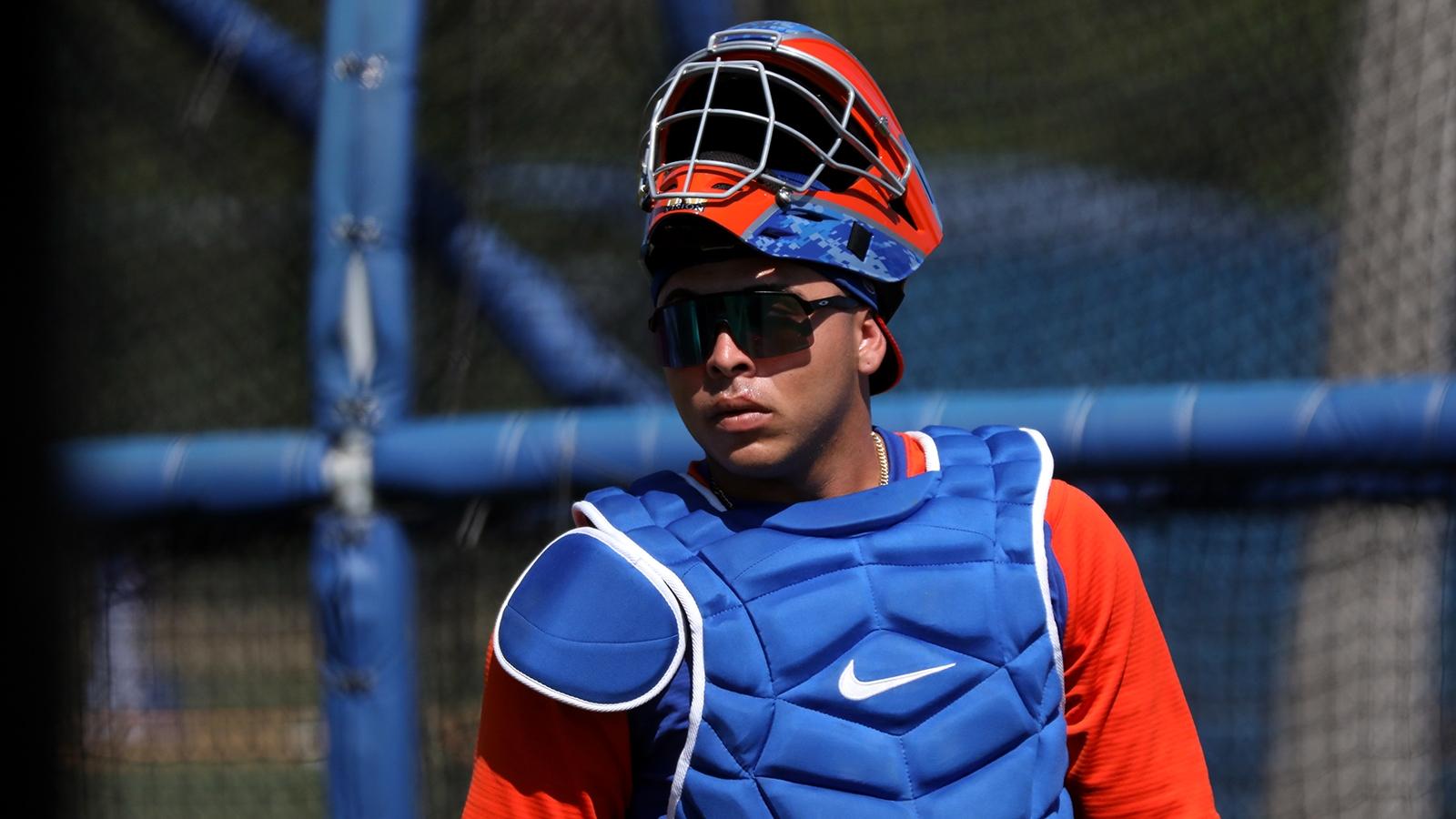 Mets prospect Francisco Alvarez at 2021 spring training in Port St. Lucie, Fla.