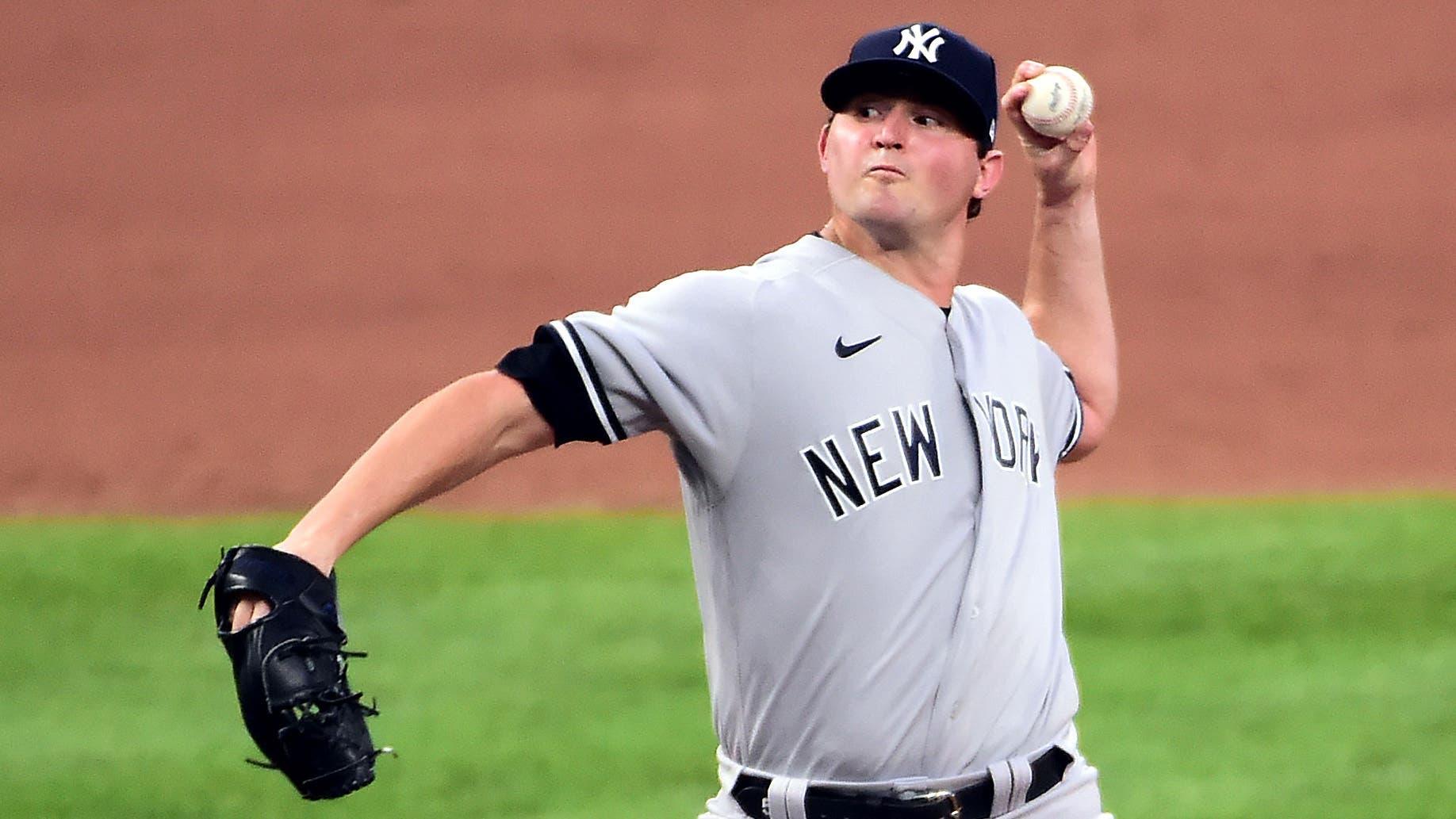 Sep 4, 2020; Baltimore, Maryland, USA; New York Yankees pitcher Zack Britton (53) throws a pitch in the sixth inning against the Baltimore Orioles at Oriole Park at Camden Yards. / Evan Habeeb-USA TODAY Sports