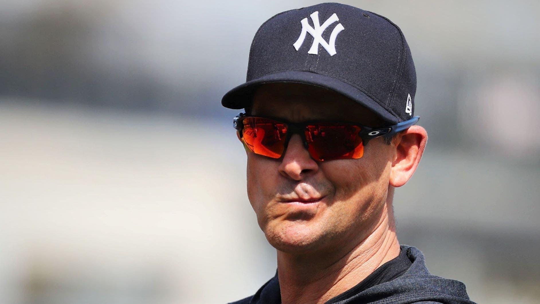 Feb 18, 2020; Tampa, Florida, USA; New York Yankees manager Aaron Boone (17) looks on during spring training at George M. Steinbrenner Field. Mandatory Credit: Kim Klement-USA TODAY Sports / © Kim Klement-USA TODAY Sports