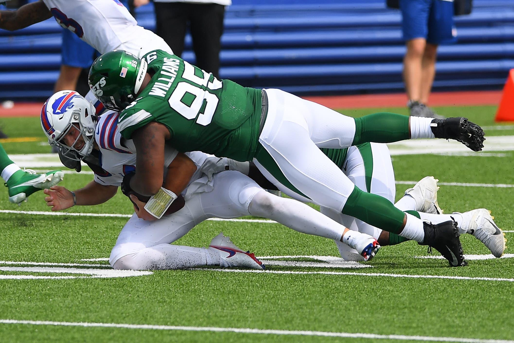 Quinnen Williams finishes a sack / USA Today