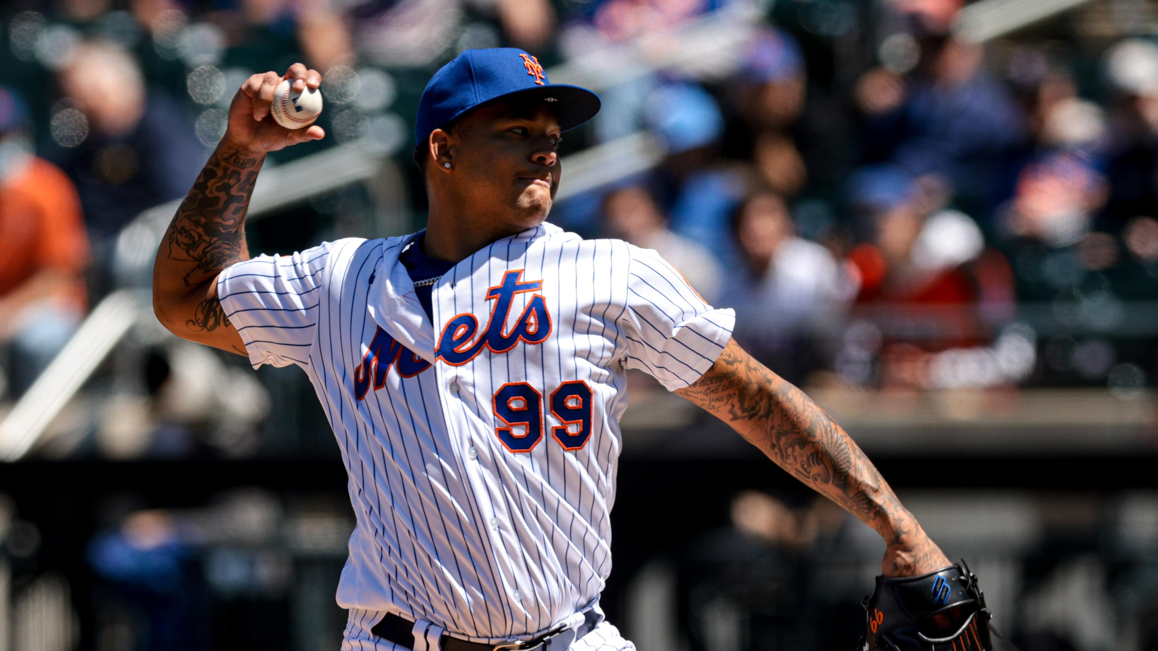 New York Mets starting pitcher Taijuan Walker (99) delivers a pitch during the fourth inning against the Baltimore Orioles at Citi Field.