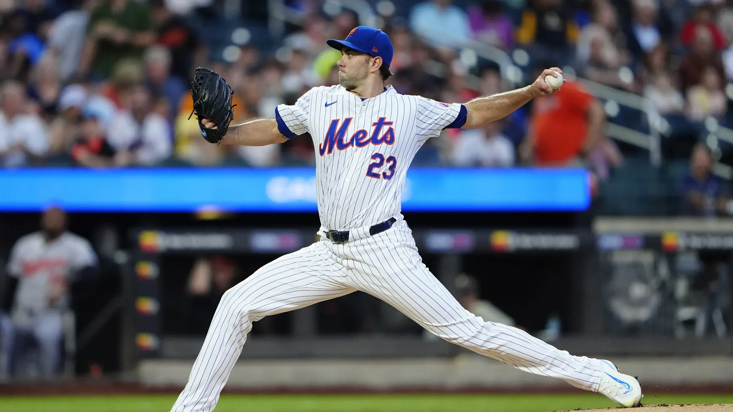 New York Mets pitcher David Peterson (23) delivers a pitch against the Baltimore Orioles during the first inning at Citi Field. / Gregory Fisher-USA TODAY Sports