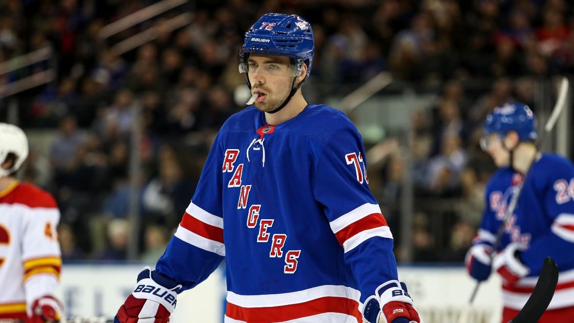 New York Rangers center Filip Chytil (72) during the second period against the Calgary Flames at Madison Square Garden.