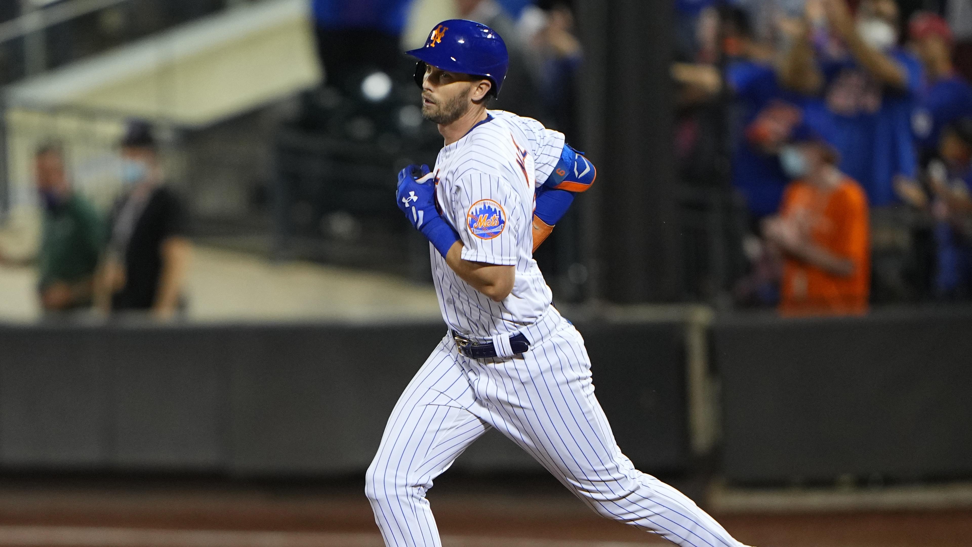 Sep 19, 2021; New York City, New York, USA; New York Mets left fielder Jeff McNeil (6) rounds the bases after hitting a home run during the seventh inning against the Philadelphia Phillies at Citi Field.