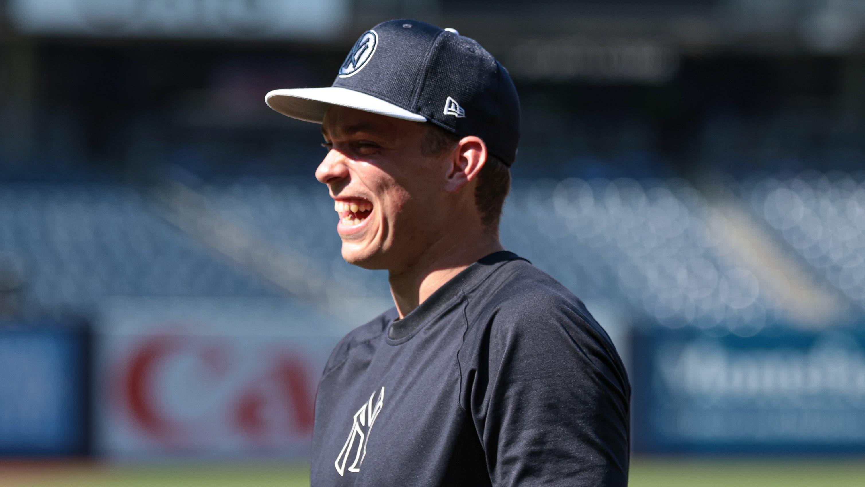 New York Yankees first baseman Ben Rice (93) on the field before the game against the Baltimore Orioles at Yankee Stadium / Vincent Carchietta - USA TODAY Sports