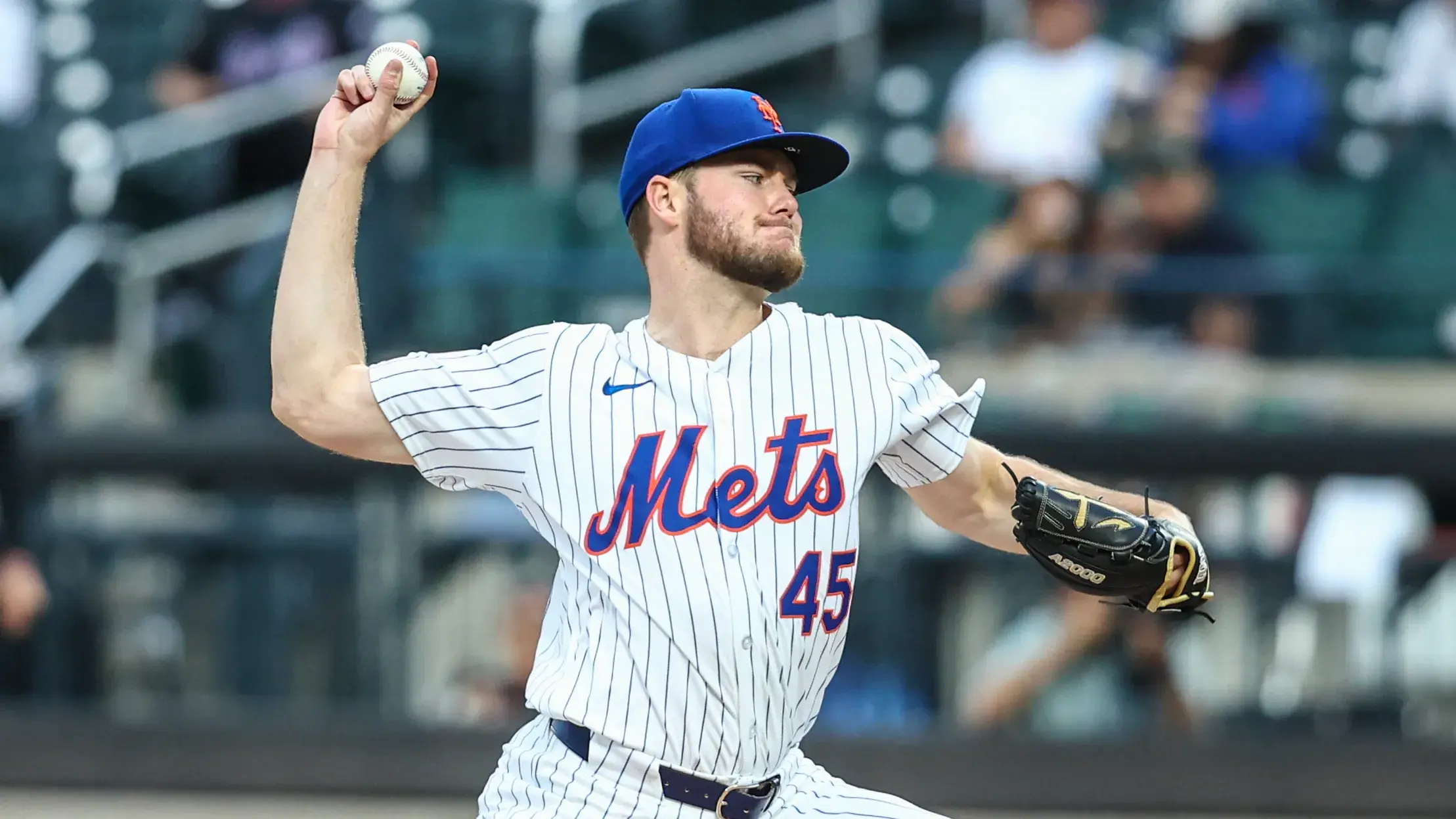 New York Mets starting pitcher Christian Scott (45) pitches in the first inning against the Arizona Diamondbacks at Citi Field. / Mandatory Credit: Wendell Cruz-USA TODAY Sports