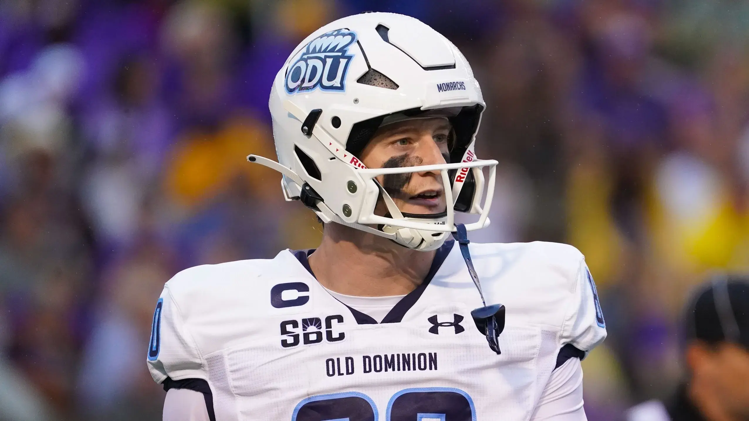 Sep 10, 2022; Greenville, North Carolina, USA; Old Dominion Monarchs tight end Zack Kuntz (80) looks on against the East Carolina Pirates during the first half at Dowdy-Ficklen Stadium. / James Guillory-USA TODAY Sports