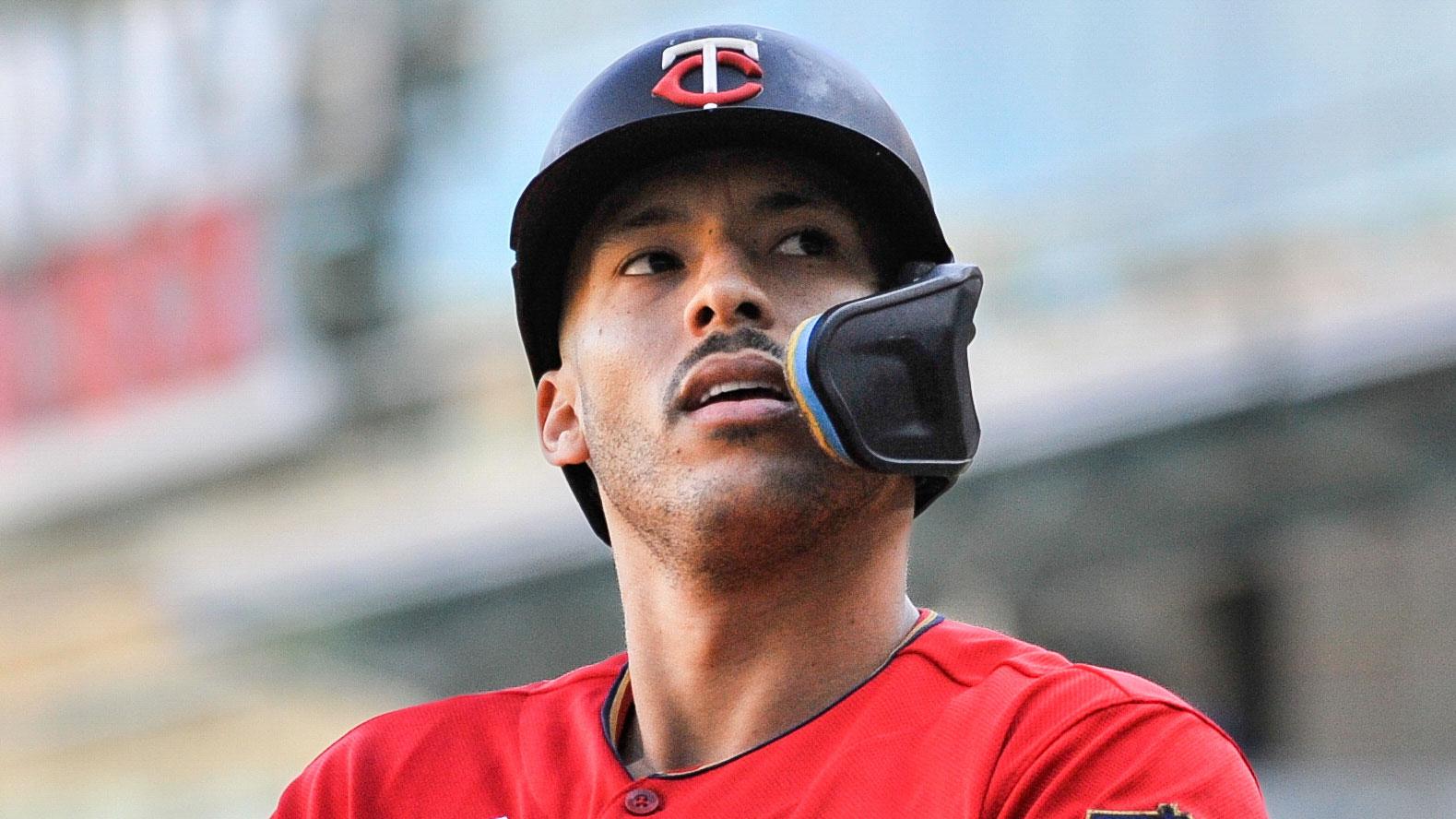 Sep 29, 2022; Minneapolis, Minnesota, USA; Minnesota Twins shortstop Carlos Correa (4) in action against the Chicago White Sox at Target Field.