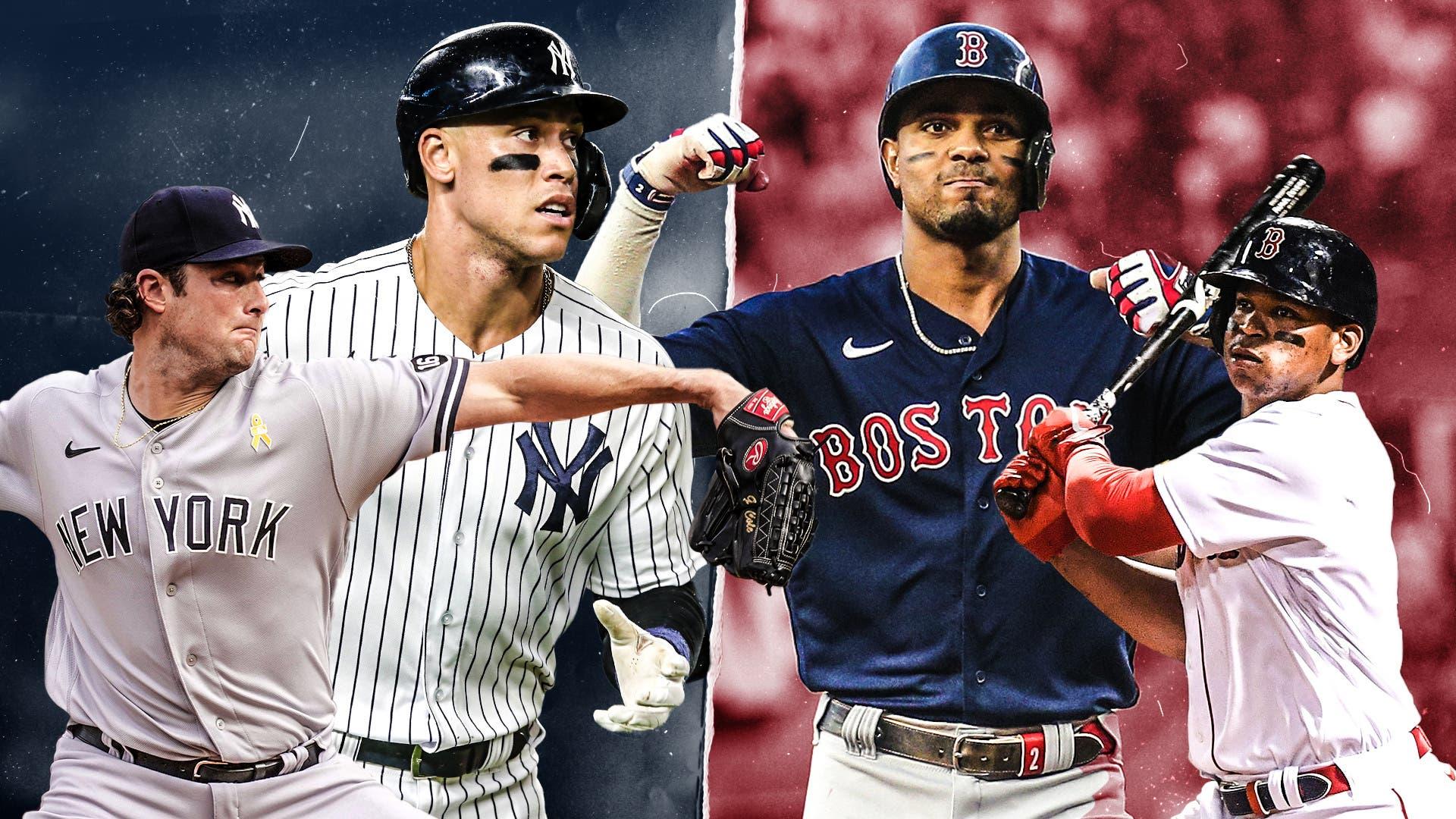 Gerrit Cole/Aaron Judge/Xander Bogaerts/Rafael Devers / USA TODAY Sports/Treated by SNY