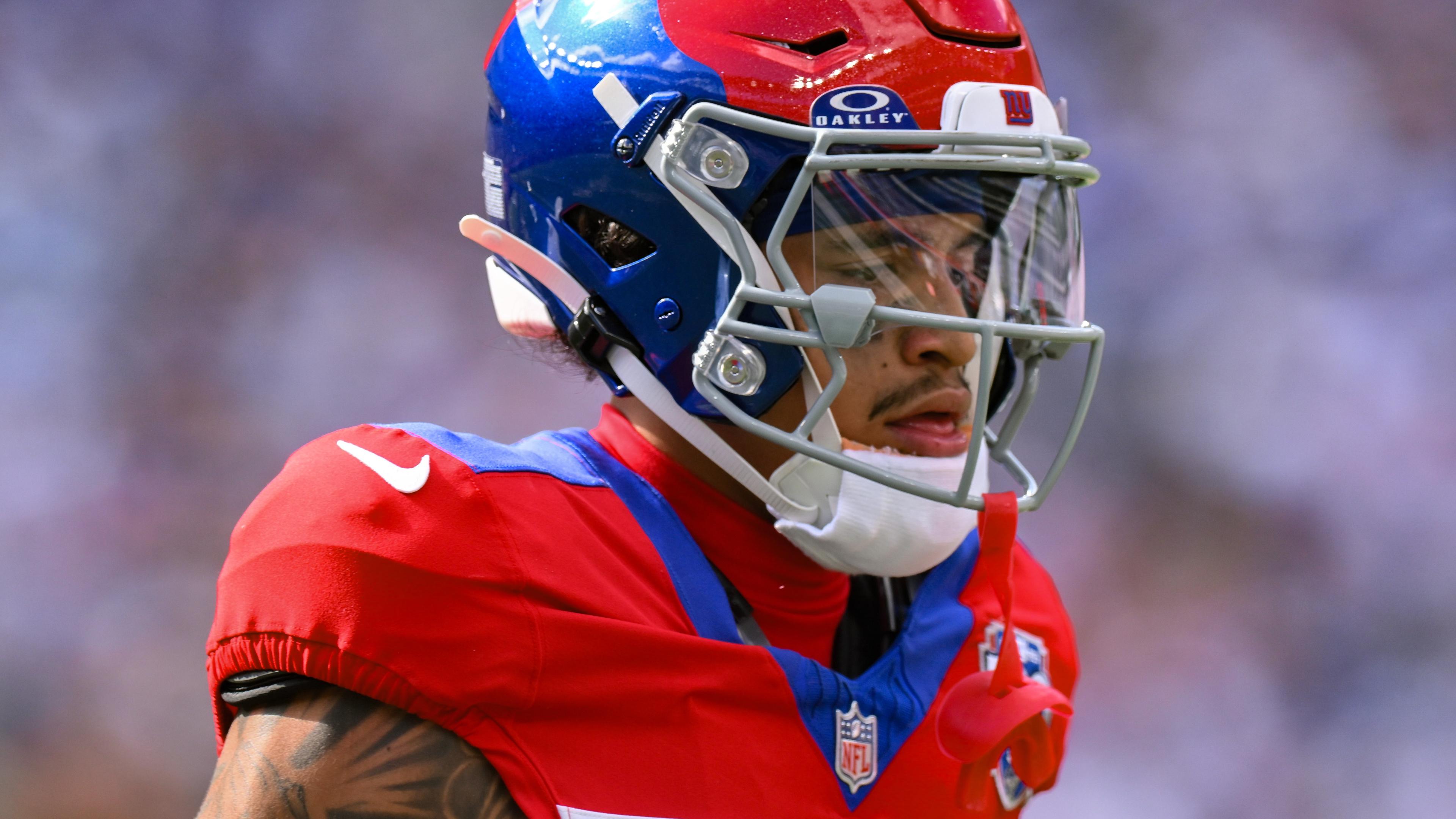 New York Giants wide receiver Jalin Hyatt (13) during the second half against the Minnesota Vikings at MetLife Stadium