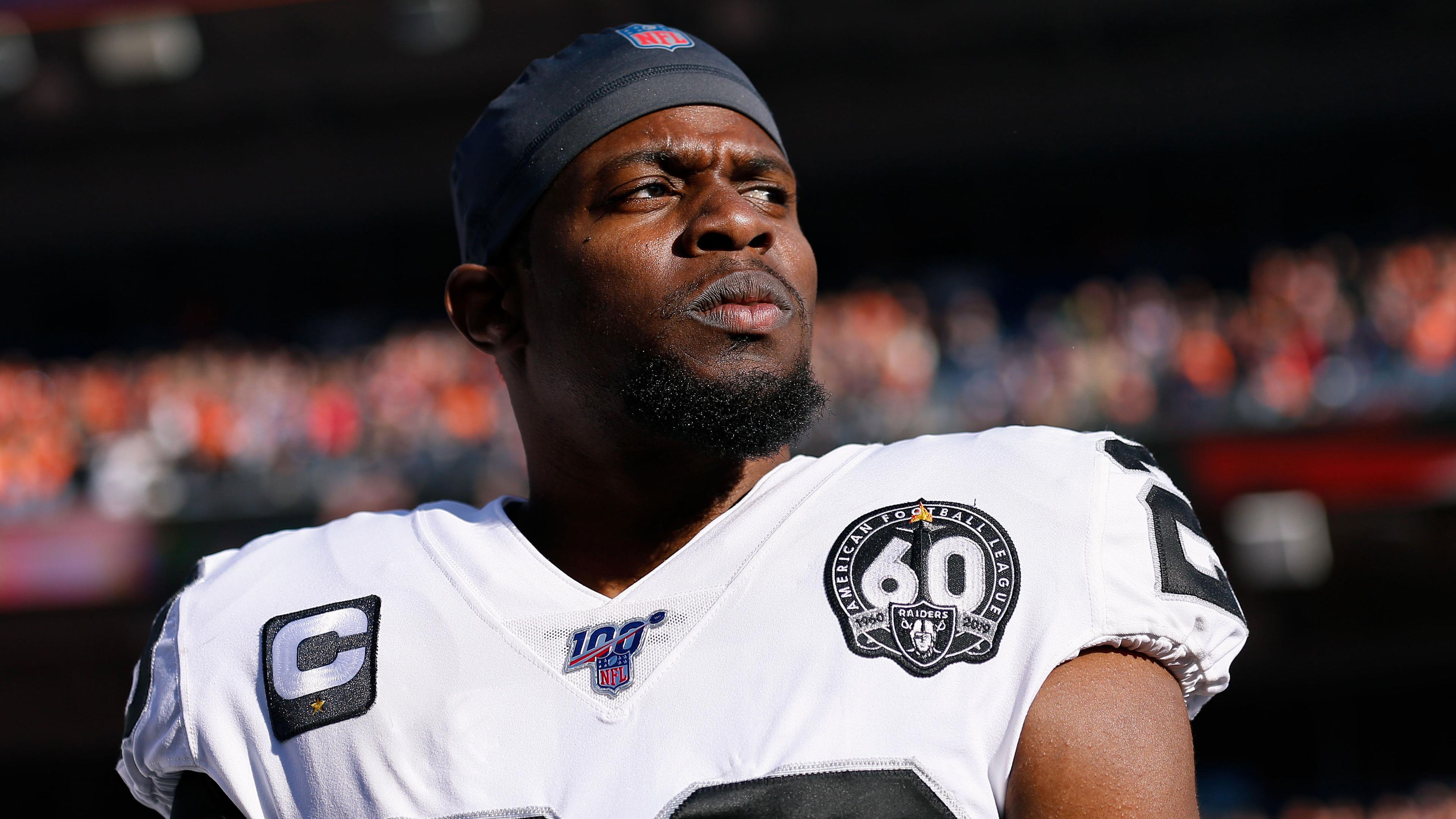 Dec 29, 2019; Denver, Colorado, USA; Oakland Raiders free safety Lamarcus Joyner (29) before the game against the Denver Broncos at Empower Field at Mile High.