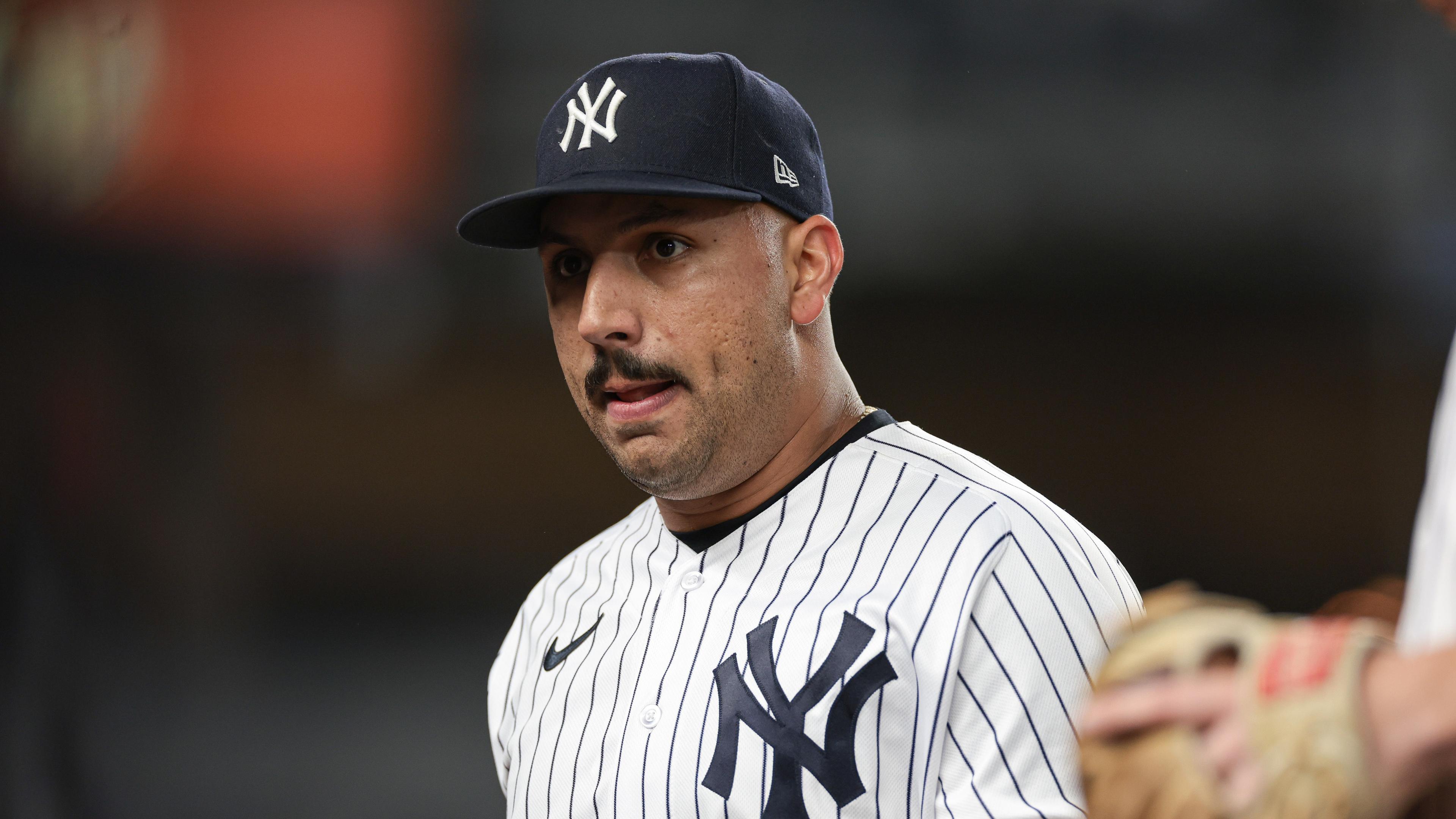 May 24, 2023; Bronx, New York, USA; New York Yankees starting pitcher Nestor Cortes (65) walks off the field after the top of the sixth inning against the Baltimore Orioles at Yankee Stadium. Mandatory Credit: Vincent Carchietta-USA TODAY Sports