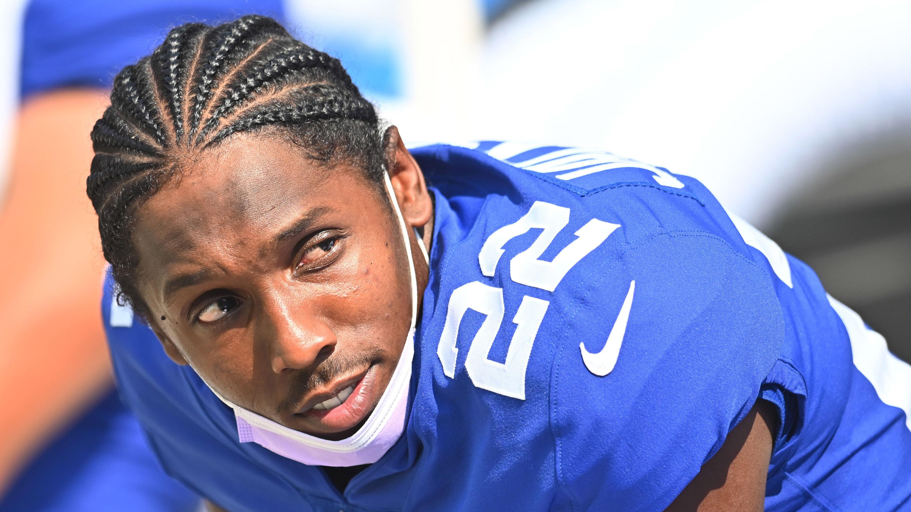 New York Giants cornerback Adoree' Jackson (22) during the second half against the Cleveland Browns at FirstEnergy Stadium. / Ken Blaze/USA TODAY