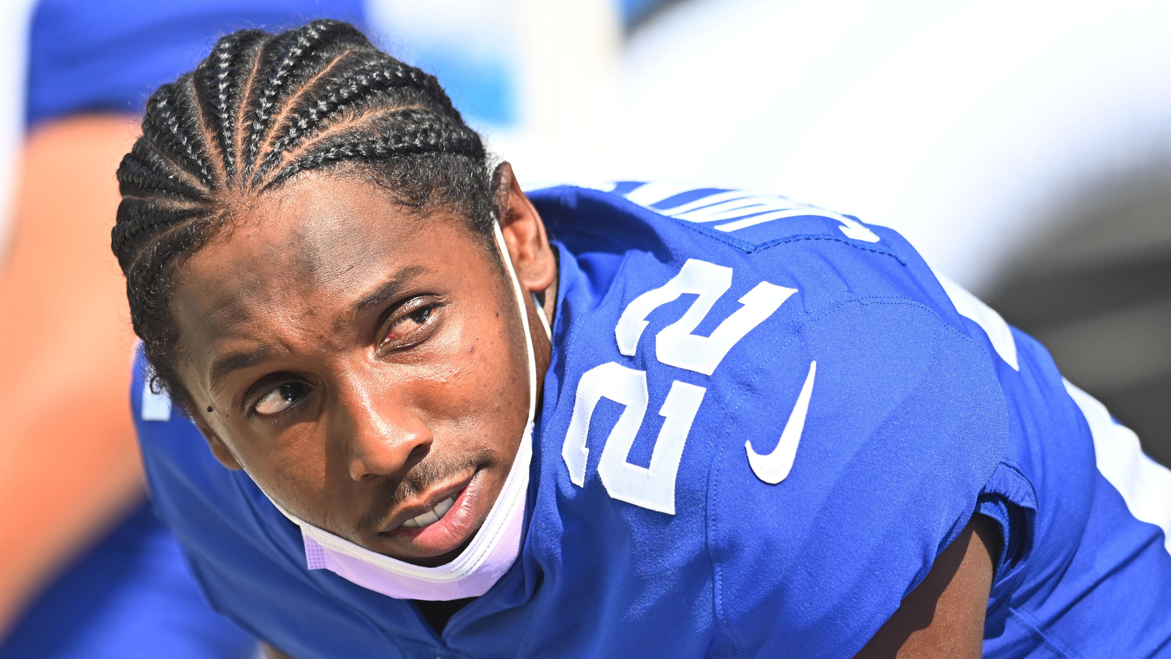 New York Giants cornerback Adoree' Jackson (22) during the second half against the Cleveland Browns at FirstEnergy Stadium.