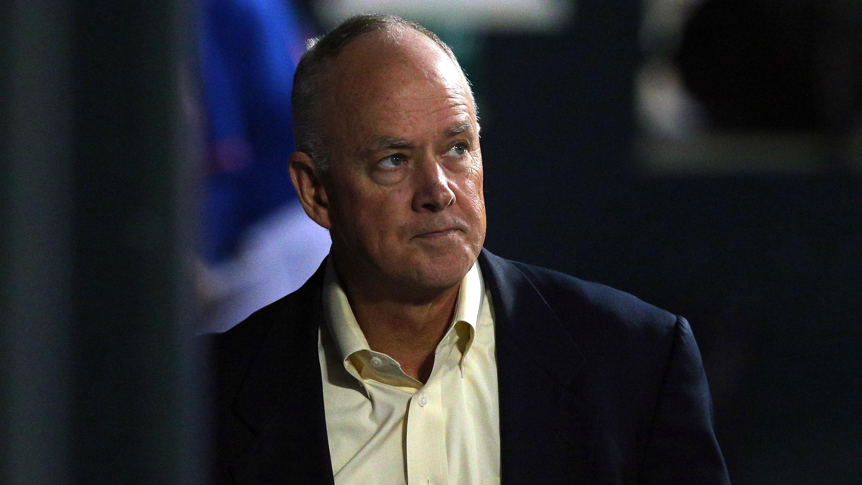 New York Mets general manager Sandy Alderson in the dugout before a game against the Houston Astros at Citi Field