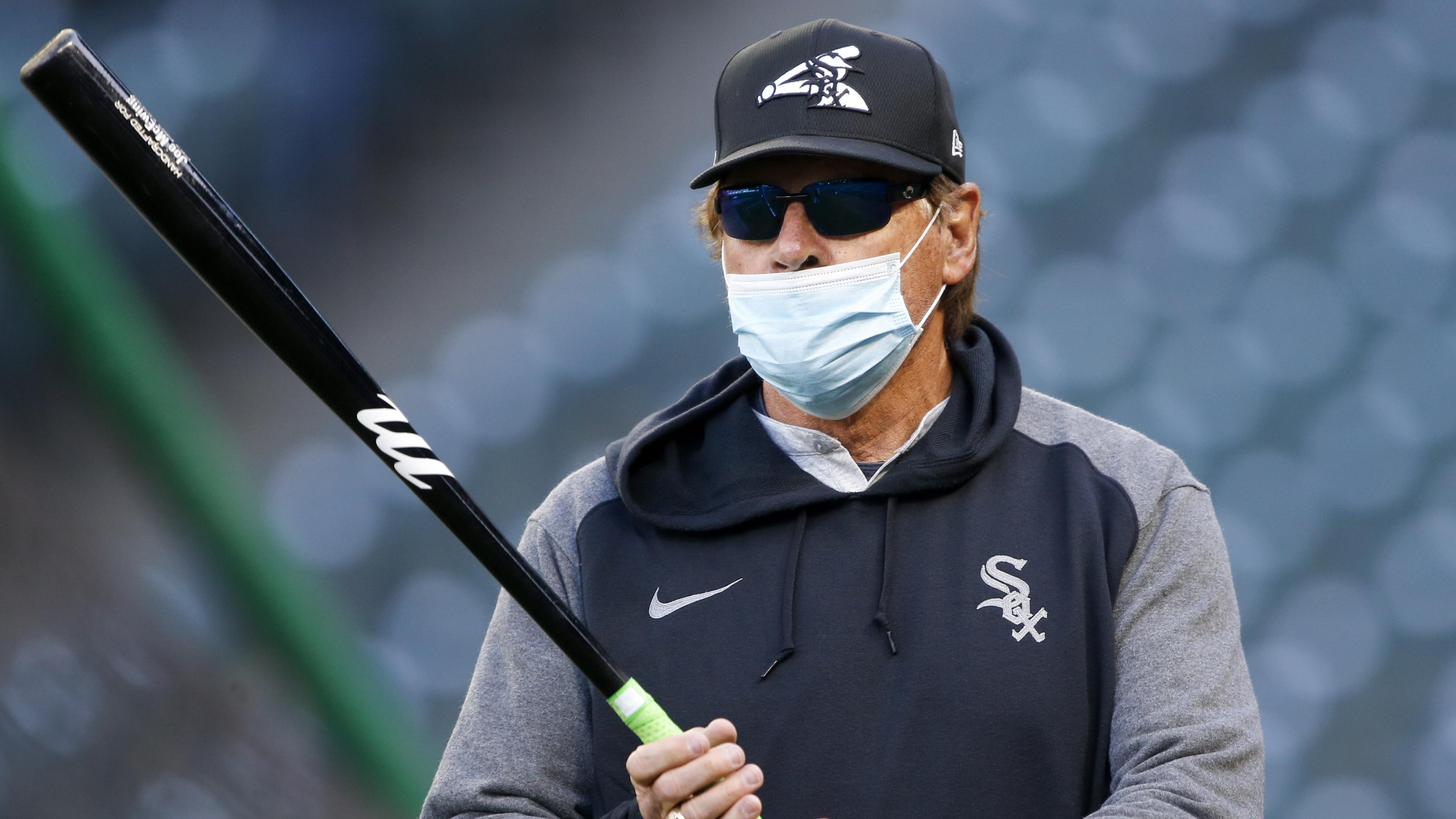 Apr 5, 2021; Seattle, Washington, USA; Chicago White Sox manager Tony La Russa (22) watches pregame warmups before a game against the Seattle Mariners at T-Mobile Park.