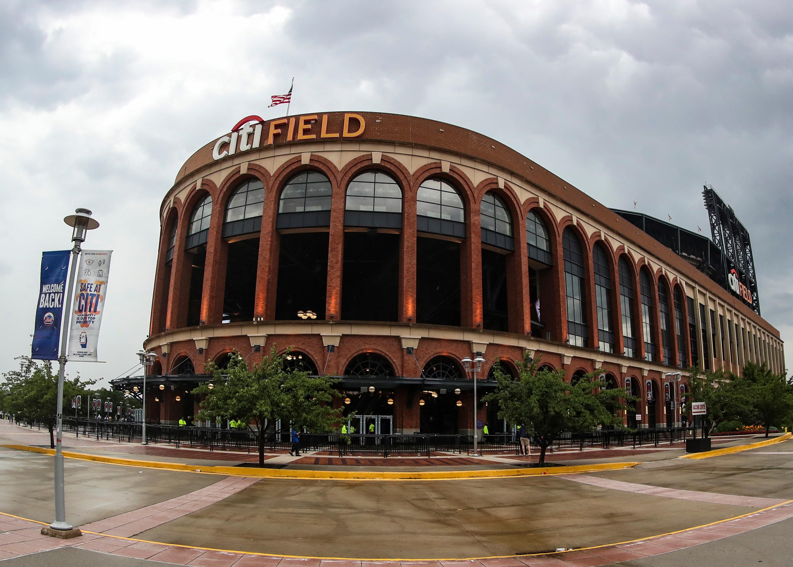 Jul 8, 2021; New York City, New York, USA; A general view of the exterior of Citi Field prior to the game between the Pittsburgh Pirates and the New York Mets.