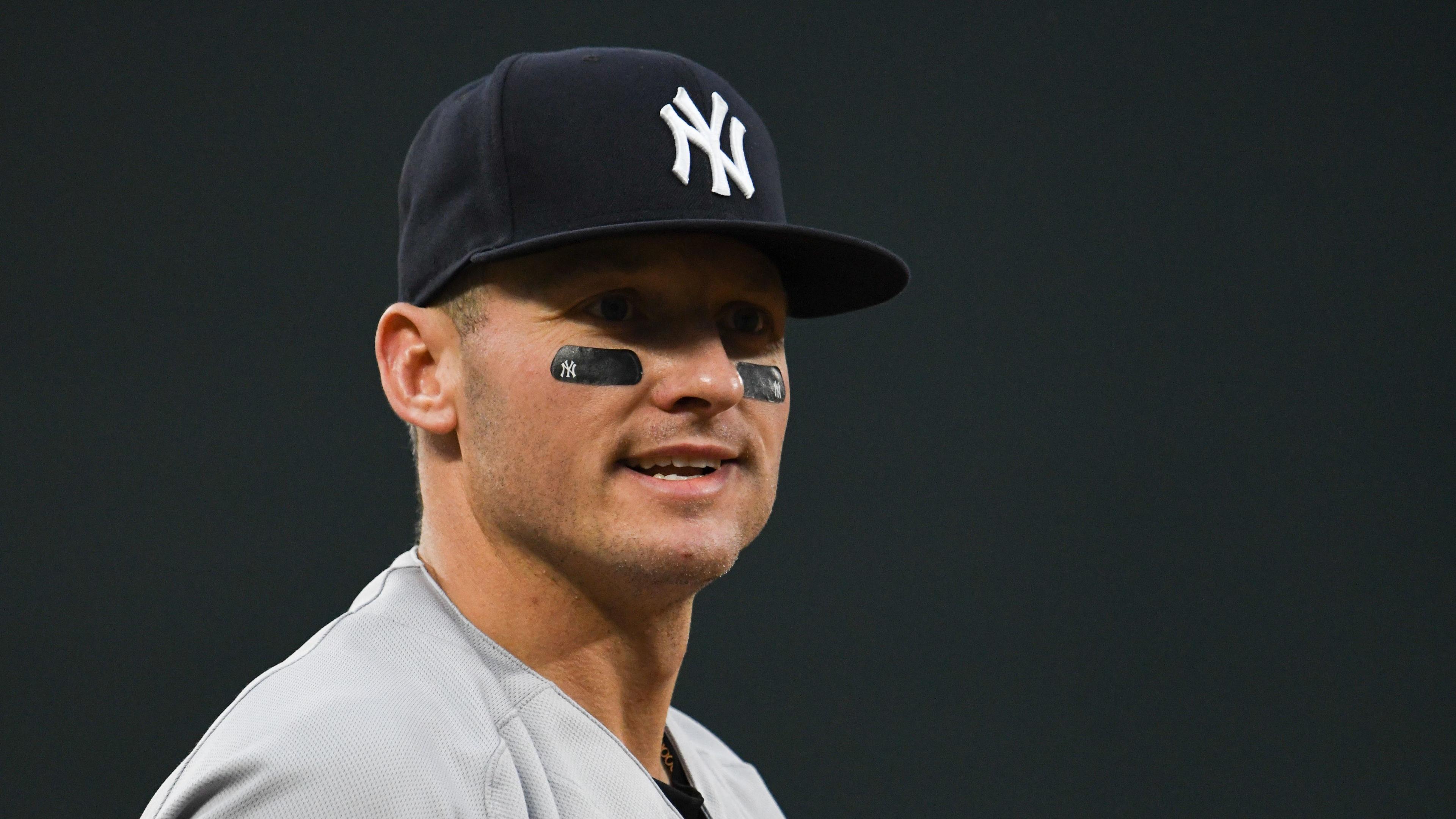 May 18, 2022; Baltimore, Maryland, USA; New York Yankees third baseman Josh Donaldson (28) stands at third base during the second inning against the Baltimore Orioles at Oriole Park at Camden Yards. / Tommy Gilligan-USA TODAY Sports