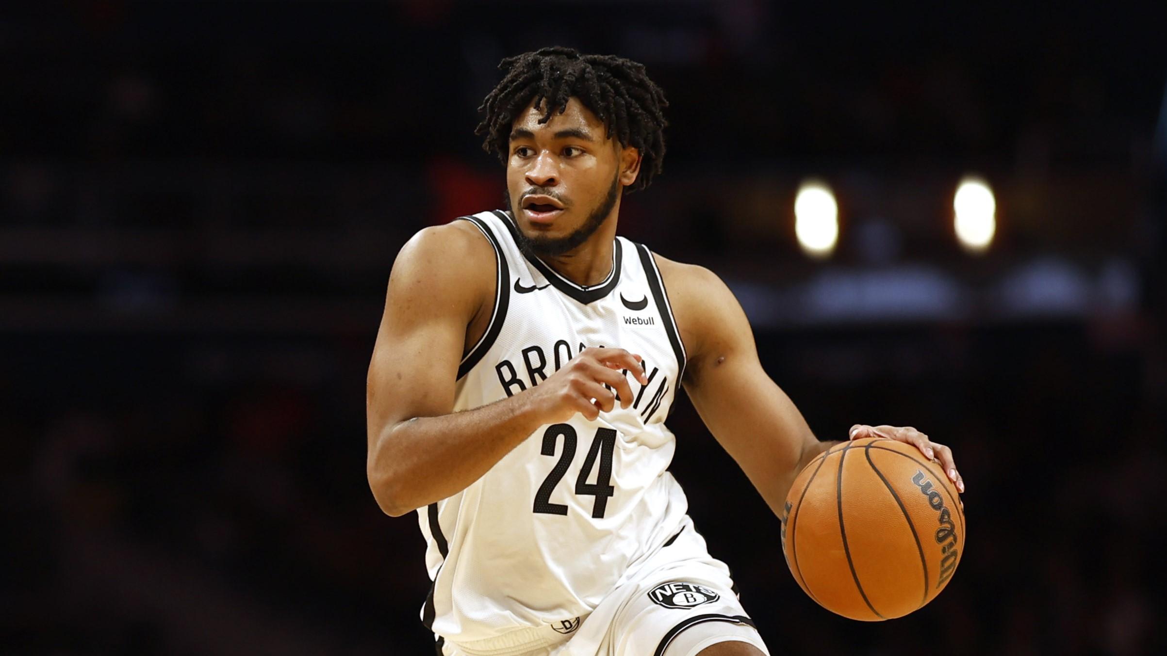 Dec 29, 2023; Washington, District of Columbia, USA; Brooklyn Nets guard Cam Thomas (24) drives to the basket as Washington Wizards guard Delon Wright (55) defends in the fourth quarter at Capital One Arena. Mandatory Credit: Geoff Burke-USA TODAY Sports