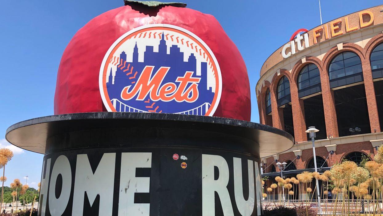 Citi Field outside view with apple